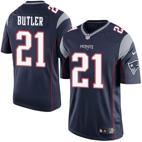 Youth Limited Malcolm Butler Nike Jersey Navy Blue Home - #21 NFL New England Patriots